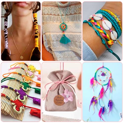 8 rollen Nylon kralen koorden 8 kleuren 2MM ronde gevlochten satijnen koorden Chinese knoop maken Cords Rattail Wires Nylon String voor het knutselen kralen