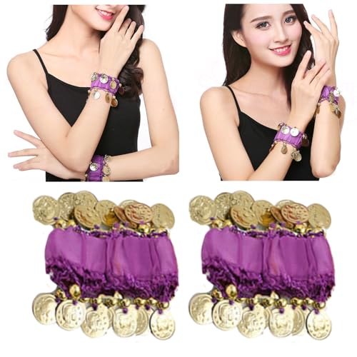 4 Paar Belly Dans armband, Belly Dans Coin Armband, Chiffon Belly Dans Armband, Geschikt voor Dans Shows, Feesten 5