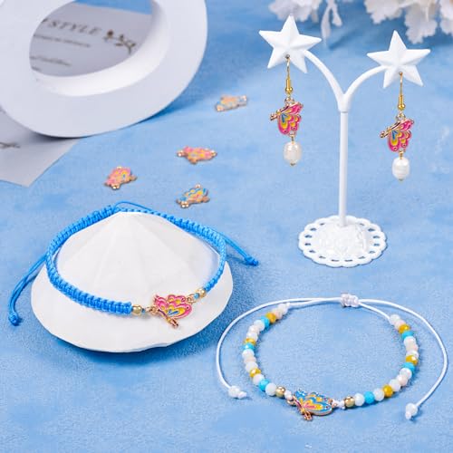 40 st. Butterfly Emaill Links Charms Lichtgouden Toon Insect Links 2 Kleuren Butterfly Shape Charms voor DIY armband ketting oorbellen sieraden Makin, Email, Emaill