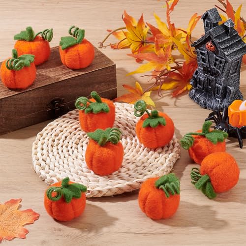 100 stuks vilt pompoen, 4.8cm oranje wol vilt herfst pompoen ornamenten decoratie voor DIY haar stropdas kleding accessoires Thanksgiving 4