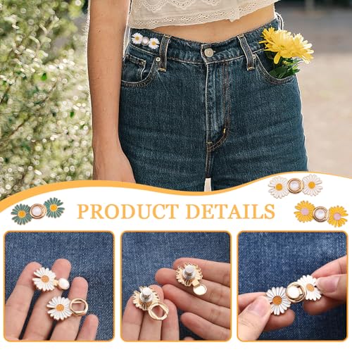 8st broek taille spanner clips voor broek verstelbare taille gesp maisy bloemen jeans knopen geen naaien los te maken voor losse jeans broek rok strakker 5