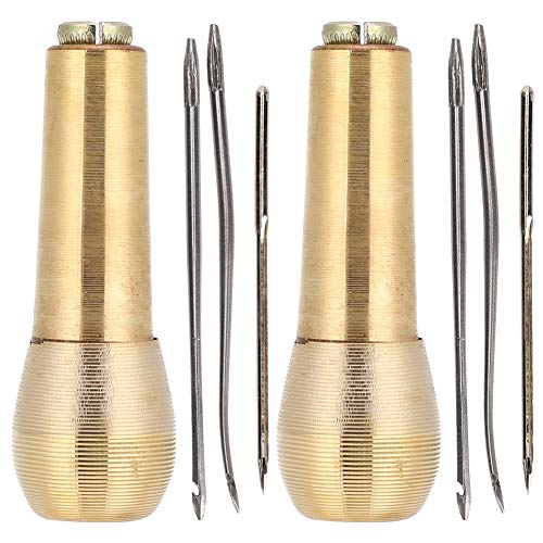 Naald voor het naaien van schoenen Naalden Piercing borduren lederen schoen maker met handdoek 2 Set koperen handvat Naaien uit de uil Taper lederen naaischoenen Reparatie Gereedschappen