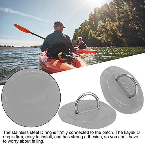 2 stuks Marine Vaste Buckle Paddle Board D-Ring Kajak D-Ring Pad Opblaasbare boot D-Ring Patch met Bungee Cord voor Marine Kayak(Grey) 4
