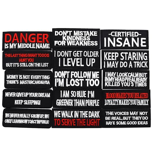 Zee 15 st Grappig Patches Moraliteit Tactical Motorfiets Rider Emblem Borduren Haak Ring Appliques voor Kleding Jassen Rugzak Hoed Vest Uniform