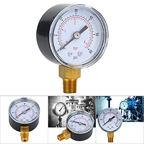 1/8 inch BSPT mechanische manometer voor luchtoliewater (0-60psi, 0-4 bar) 3