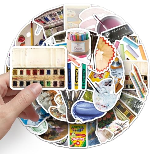 Kunstgereedschap stickers voor jongeren en volwassenen, 50 stuks, kunstgereedschap, vinyl stickerset, auto, motorfiets, fiets, skateboard, snowboard, bagage, laptop, koffer, roer, motorfiets, computer 4