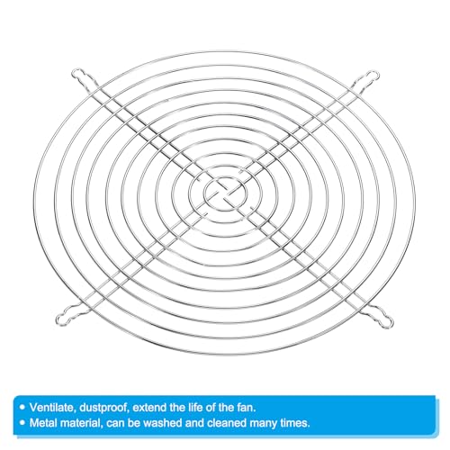 254mm Dia Fan Finger Grill, 1 Pack Metal Grill Protector Guard voor 254X254mm Ventilator beschermhoes DIY, Silver 4