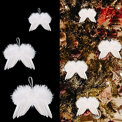 Verpakking van 10 Engelenvleugels, Veren, Engelenvleugels, Hanger, Kerstboomdecoratie, Vintage Veer voor opknoping, 14 x 16 cm 3
