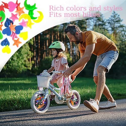 2 paar fietskasten en 36 stukken gesproken kralen, fiets accessoires kleurrijke tassels linten Fiets Clip Kralen Fiets handvat Streamers + Spaak Kralen voor Micro Scooter Driewielerfiets 4