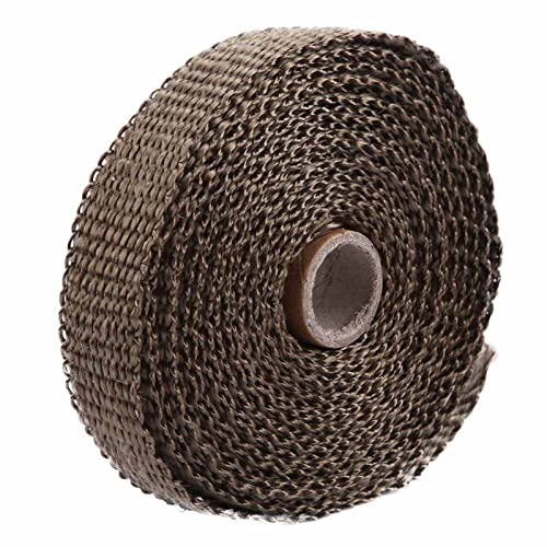 Uitlaat Heat Wrap, 5M Car Isolatie Tape Uitlaatwarmte Wrap met 4 Roestvrij stalen kabelbanden (Brown)