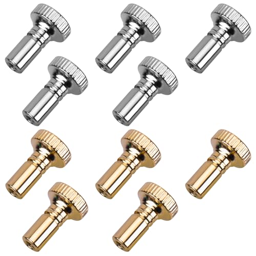 10Pcs Lampenschakelaar Knob, zilveren en gouden metalen vervanging voor aan/uit schakelaar voor lampen passend knop voor vloerlampen Tafellampen