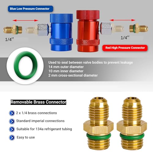 Snelle koppeling, Professionele snelle koppeling Airconditioning Service Port Adapter Geschikt voor R1234yf koelkasten 3