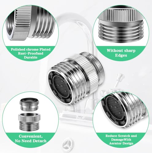 Metalen Faucet Adapter, Faucet Adapter, Waterkraan Adapter Set voor het aansluiten van tuinslang, (2×2.8cm, 1.2×2.2cm) Tap Adapter voor Keuken, Badkamer, Aanrecht 4