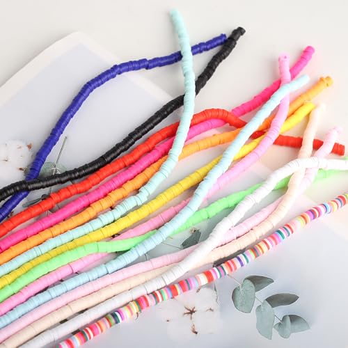 Heishi kralen 4900st Polymer Klei kralen 6mm Kleurrijke platte kralen Klei kralen ambachtelijke set voor doe-het-zelf sieraden ketting Charm Armbanden Cadeau (A) 3