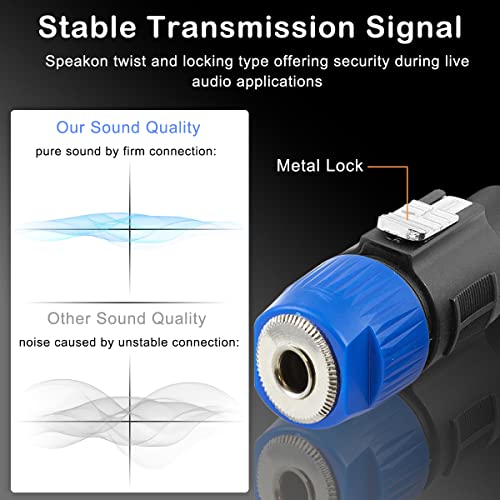 Speaker naar 6.35mm Adapter NL4FC, 4 Pole for Speacon Connector Man tot 1/4 Inch TS Vrouwelijke audioplug voor Neutrik voor Speakon NA4LJ NA4LJX NL4MP NL4MP 5