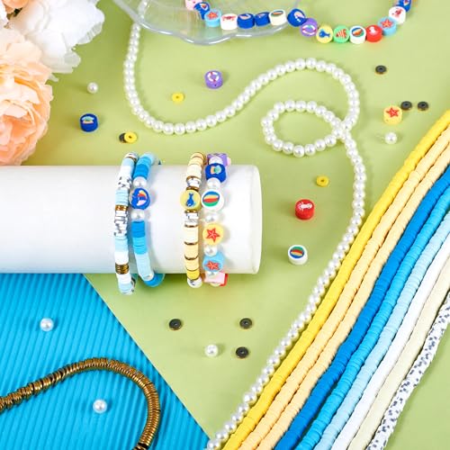 12 Strands Polymer Clay Disc Strands Synthetische Hematiet Kralen Octopus Walvis Polymer Klei Kralen Glazen Parel Kralen Sieraden maken Kit voor sieraden maken