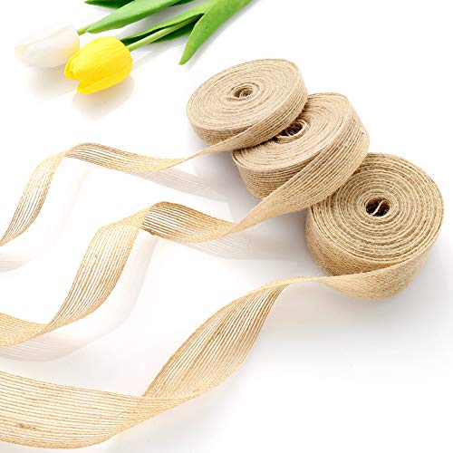 Jute Ribbon 30m Vintage Gift Ribbon voor Naaien, DIY ambachten, Bruiloft, Feest, Kerstmis Decoratie (A)