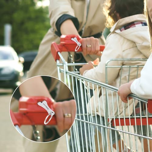 Pak van 3 Winkelwagen Verwijderaars, Metaal Shopping Chip Keychain, Verwijderbare Winkelwagen Chip Keychain, Zilver Shopping Chip Keychain Gifts, siliver