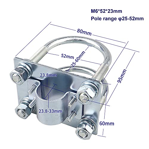 Zee Outdoor Dubbele U-Bolts Antenna Mast Klem met een buiten Antenna Vaste Bracket Pool Mount U-Bolt Klem voor Fiber Optic Antenna
