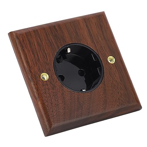 Pak van 3 EU-standaard Wandzak, elektrische Wandlamp Socket, 16A, 250V, Retro, Black Walnut Socket voor elektronische apparaten