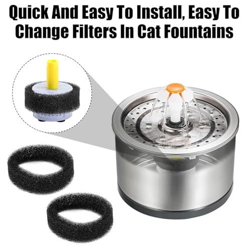 16Pcs Foam Filter, Cat Fountain Filter, Ronde Huisdier Waterfontein Filte 2.5L, Pet Fountain Foam Pre-Foam Filter 4