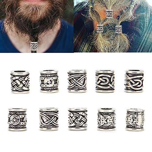 10Stuks Viking baard kralen Legering antieke Noorse dreadlock kralen voor baard haar DIY armband ketting baard kralen voor mannen 3