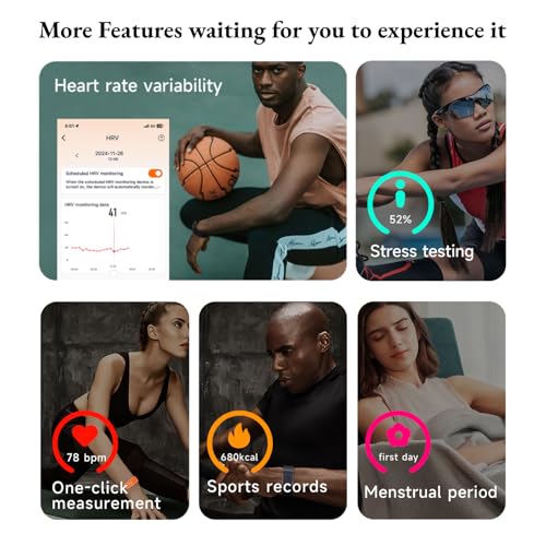 Dpofirs Smart Armband, Draagbare Activiteiten en Fitness Tracker, All-Day Continuous Monitor, Smart Polsband 10m Waterdicht voor zwemmen, duiken, surfen en baden