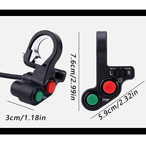 Switch handlebar, 22mm (7-8inch) Motorfiets handgreep Switch Headlight Turn Signal Light Horn Aan/uit Drukknop