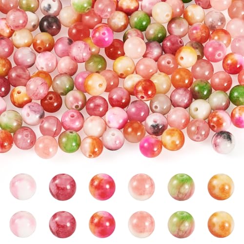 120 st. Natuurlijke Perzische Jade Kralen 8mm Ronde Jade Spacer Kralen Kleurrijke Stone Kralen Bulk voor DIY armband ketting Enkelband sieraden maken