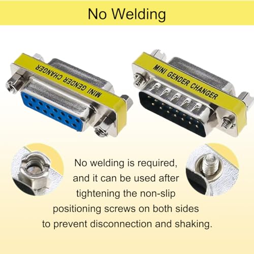 DB15 15 pin plug om adapter hanger serie koppeling D-Sub 15 pin geslacht wisselaar converter connector voor PC gamepad machines digitale tools monitoren audio 4