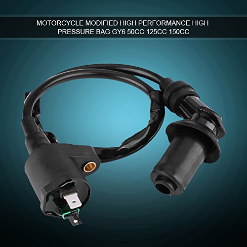 Motorfiets ontsteking Coil Fit voor GY6 motorfiets vuilfiets scooter brommer (zwart), zwart 3