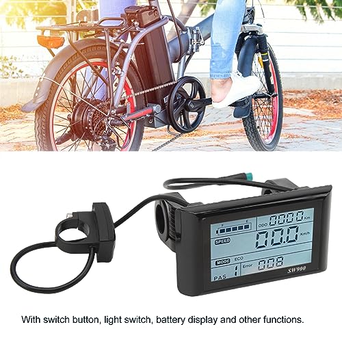 Elektrische Fiets LCD Display, 5 Pin Waterbestendig ABS Elektrische Fiets LCD Panel Screen met Power Knoppen Batterij Indicatoren voor JN Controllers 5