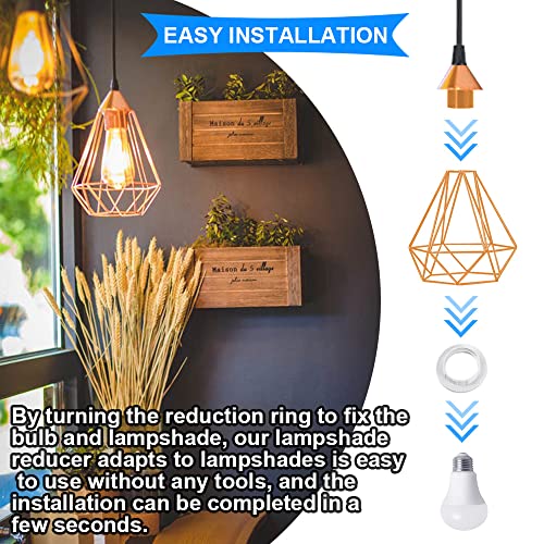 Verpakking van 30 schroefringen E27 kunststof, lampsluiting, lampringverminderaar voor lampkap of glazen elementen met schroefring E14 kunststof, schroefring E27 naar E14 kunststof 5