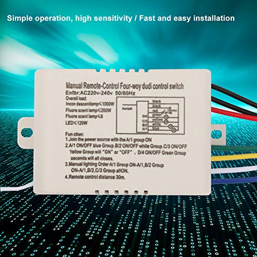 Draadloze afstandsbedieningschakelaar, 4-Way aan/uit, 220V, digitale wandlampontvanger, zender, afstandsbedieningschakelaar met storing 3