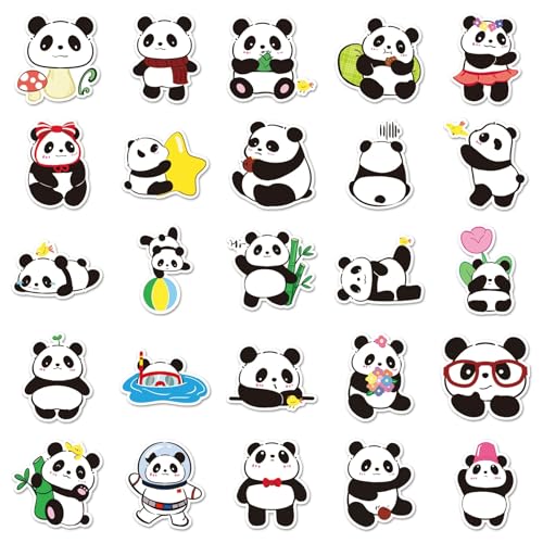 Leuke Panda Stickers voor tieners Volwassenen 100 stuks Leuke dieren Waterdichte Vinyl Stickers Set Auto Motorfiets Fiets Skateboard Snowboard Bagage Laptop Kofferhelm 3