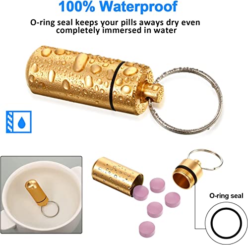 10 st. Sleutelhanger pil Box, Mini aluminium pil Box, waterdichte Organisator Case, Portable Container Keychain+Wire Keychain+Small Spoon+D-Shaped Keychain voor 3