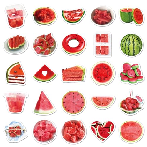 Watermeloen-stickers voor jongeren en volwassenen, 50 stuks, watermeloen, vinyl stickerset, auto, motorfiets, fiets, skateboard, snowboard, bagage, laptop, koffer, helm, motorfiets, computer 3