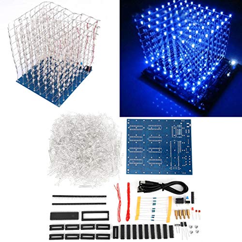 8x8x8 3D Led Cube DIY Kit Luminous Cube Programmable LED Spectrum Kit voor handgemaakte Electronics Fans 4