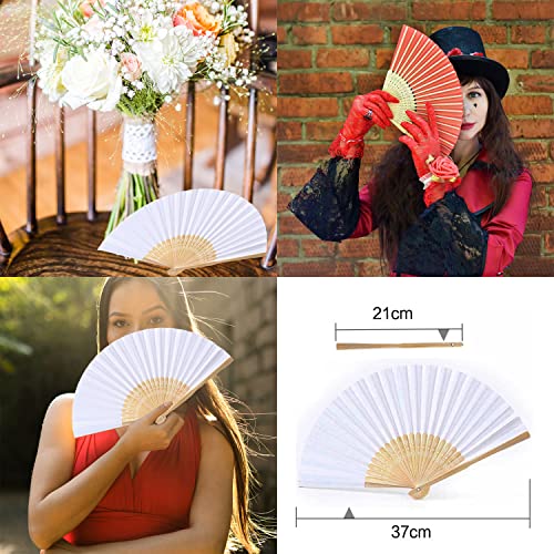 12 st Hand Fans voor bruiloft Kleurrijke vouwen Compartments, Paper Fans, Opvouwbare Gast Cadeau Aziatische Decoratie voor DIY Zomer bruiloft Verjaardag Party Fotografie Wand Decoratie Blauw 4