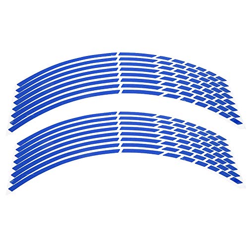 16 st 16-18 inch Motorfiets Reflecterende Wielstrip Stickers, PET Wheel Stickers Decoratie accessoire(Blauw)