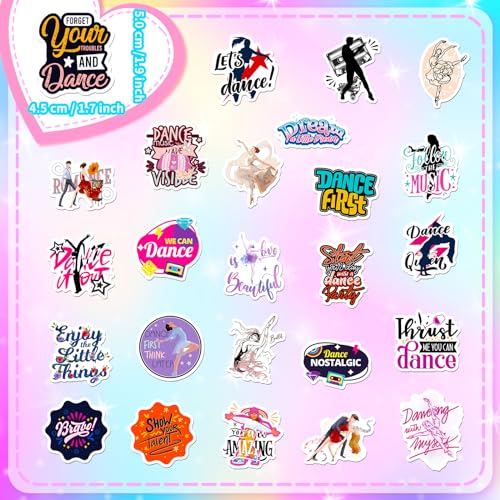 Dans Sticker Set kinderen tieners 50 stuks dans waterdicht Vinyl Stickers Laptop Skateboard Koffer Helm Auto Fiets mobiele telefoon Motorrijwiel Bike Scrapbook Cadeaudagboek 5