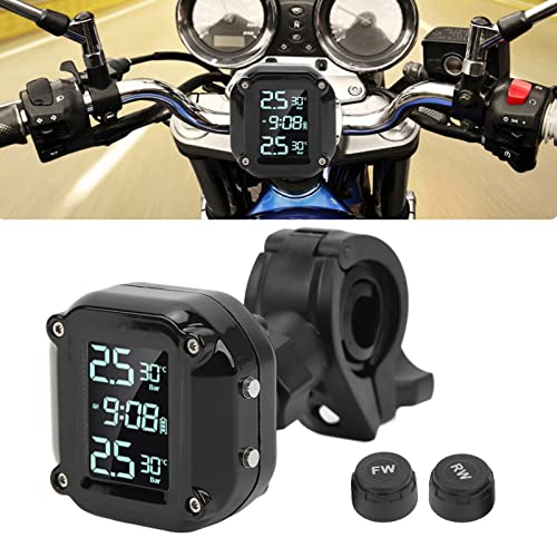Motor bandenspanningscontrolesysteem, bandenspanningssensor met 2 sensors USB LCD-scherm opladen IP67 waterdicht TPMS voor veilig rijden