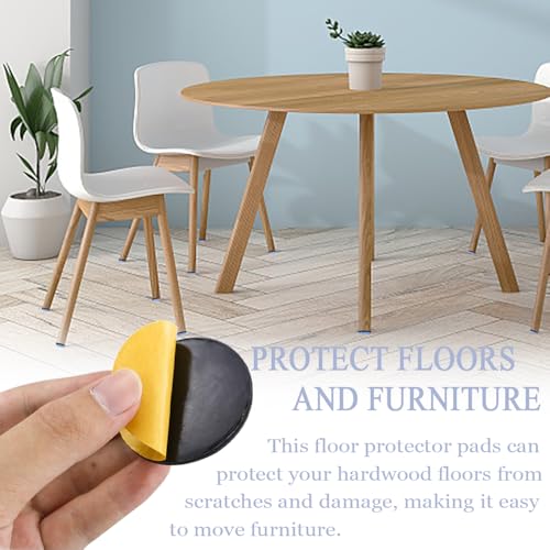 Verpakking van 20 Zelfklevende meubels schuifregelaars ronde vorm Zelfklevende stoel Been glijdt vloerbeschermers Rechthoekige Zelfklevende meubels Glijbanen voor tapijt Houten vloeren 3