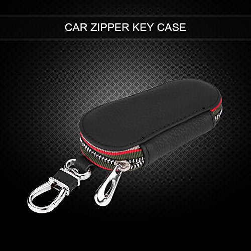 Qii lu Universele autosleuteldoos, houder mappen tas, sleuteltas auto PU lederen rits Key Case houder opslagzak Cover (Swarchz)