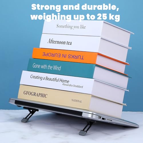 2 verpakkingen Mini Laptop Stand Keyboard Stand, 3 niveaus Hoogte verstelbaar Vouwbare kleine laptop Stand met antislip Siliconen Base voor alle laptops en toetsenborden (zwart) 3