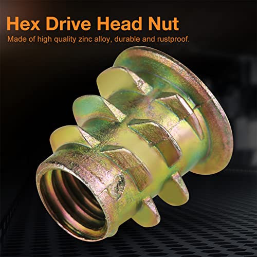 50 st M5 x 10mm zinklegering draadloos invoegen Schroeven Noten binnen Hexagonale Noten Bolt bevestigingsconnector voor Assortiment houten meubelen 3