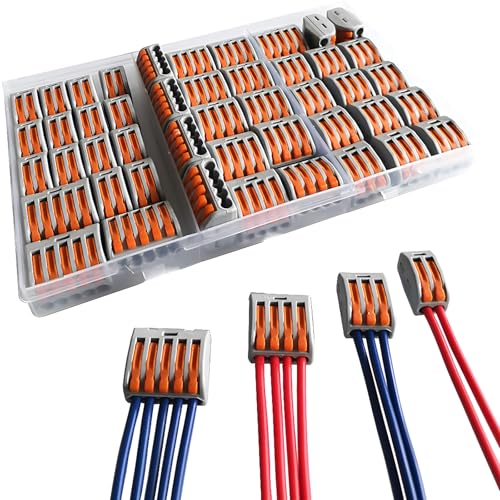 Elektrische aansluitkit, automatische terminalblokken, snelkabelconnector, compacte kabelconnector, 14 stuks met 2 ingangen, 14 stuks met 3 ingangen, 10 stuks met 4 ingangen, 8 stuks met 5