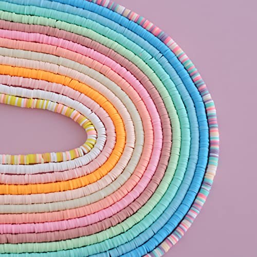 Heishi Kralen 5.000 Stuks Polymer Klei Kralen 6mm Kleurrijke Flat Kralen Klei Kralen Ambacht Set voor DIY sieraden ketting Charm Armbanden Cadeau (D)