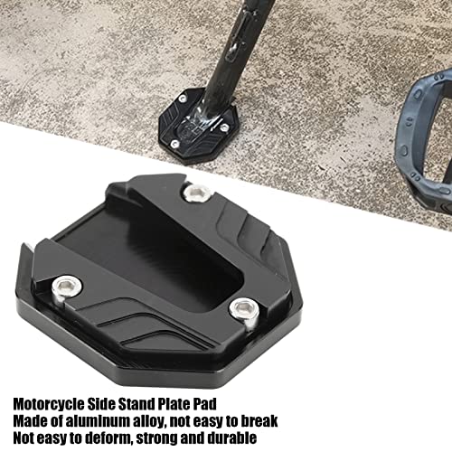 Motorfiets standaardplaat, universele motorfiets aluminium zijsteunplaat hoge sterkte standaard pad plaat ondersteuning accessoire (zwart) pedalen / spiegels en accessoires