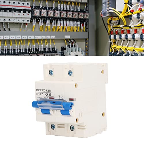 1000V DC Circuit Breaker 125A C125 2P DIN Rail, Overload Protection, Air Switch, Home Lighting Fuse Vending Machine, Distributeur Lines, Solar, PV System (Blue) 3
